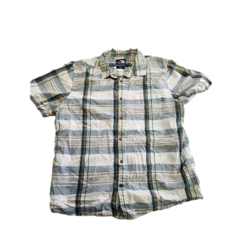The North Face Men’s Short Sleeve Button Up Plaid Shirt Size XLarge
